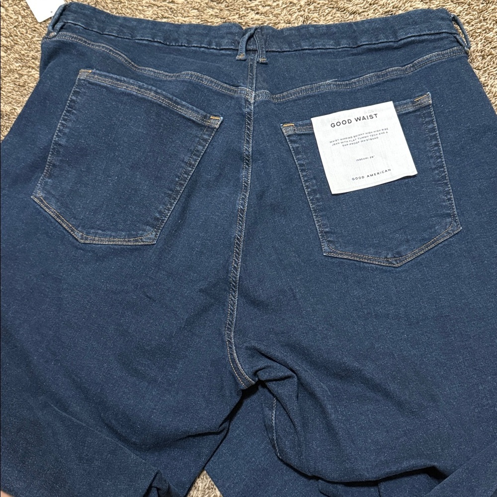 Good American NWT Always fits good legs skinny plus size 28 high rise flat tummy - Picture 12 of 13